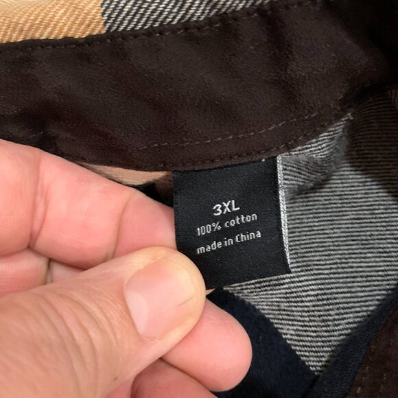 Sean John Legacy Plaid Button-Up Shirt Yellow Brown Men’s Long Sleeve Casual 3XL - Picture 4 of 6